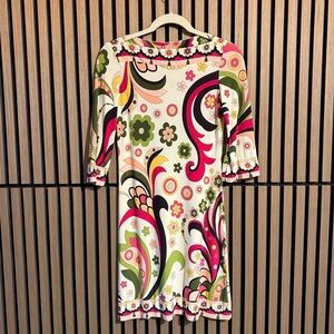 Ali Ro Psychedelic Floral Shift Mini Dress